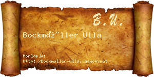 Bockmüller Ulla névjegykártya